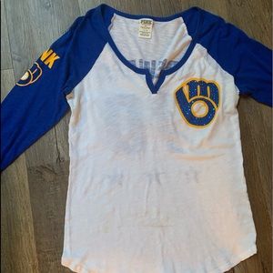 MLB’s Milwaukee Brewers , PINK Half-Sleeve Shirt